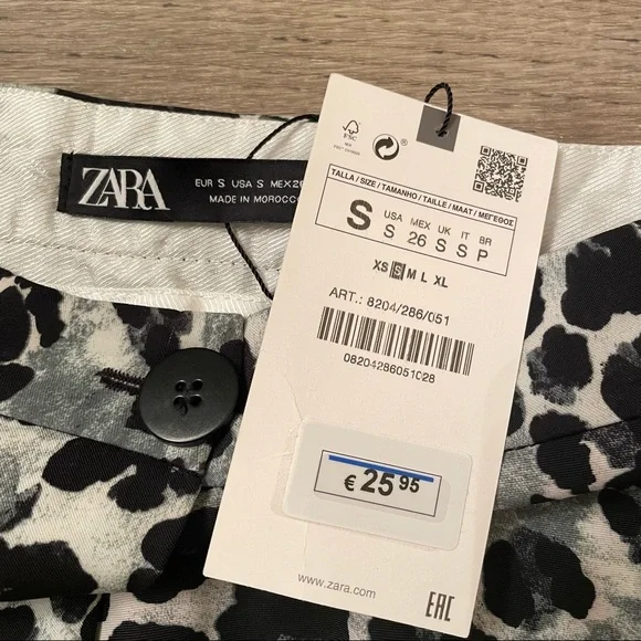 NET Zara cheetah leopard print satin skort/shorts in blue - Picture 10 of 12